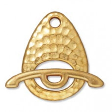 TierraCast Toggle Clasp Hammered Oval Gold Plate