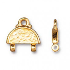 TierraCast Stitch In Link Hammertone Bright Gold Plate 2 pack