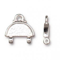 TierraCast Stitch In Link Hammertone Bright Rhodium Plate 2 pack