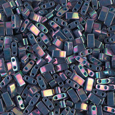 5 grams 5mm 2 hole Half Tila Beads Op Purple Grey Rain TLH1898