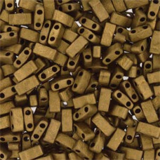 5 grams 5mm 2 hole Half Tila Beads Matte Met Dk Bronze TLH2006