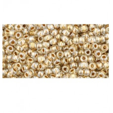 10g TOHO size 11 Gold Lined Crystal  TR-11-989