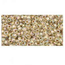 10g TOHO size 11 Gold Lined Rainbow Crystal TR-11-994