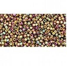 10g TOHO size 15 Gold Lustred Dark Topaz TR-15-459