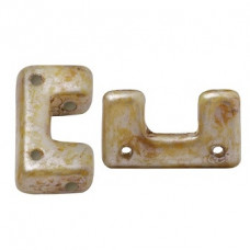 10 grams Telos 4 hole beads Opaque Ivory Spotted 02010 65321