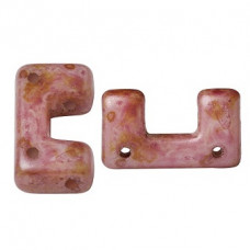 10 grams Telos 4 hole beads Opaque Rose Spotted 02010 65327 10 grams Telos 4 hole beads Opaque Rose Spotted 02010 65327
