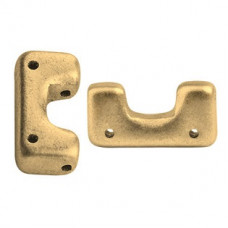 10 grams Telos 4 hole beads Light Gold Matte 00030 01710