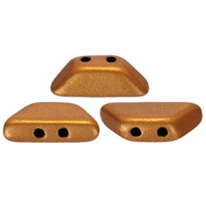 10 grams Tinos 2 hole beads Bronze Gold Matte 00030 01740