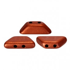 10 grams Tinos 2 hole beads Bronze Red Matte 00030 01750