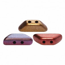 10 grams Tinos 2 hole beads Yellow gold Matte Iris 00030 01620