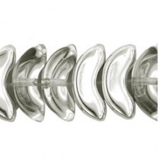 25 pack 15 mm Czech Angel Wings Half Coated Silver 00030 27001