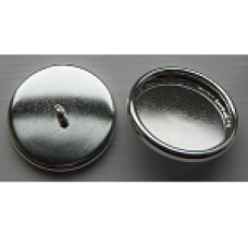 12mm .999 S Silver Plated Patera Round Brass Button Bezel