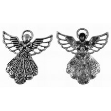 42mm Antique Silver Angel Lead and Nickel Free