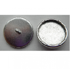 18mm .999 A Silver Plated Patera Round Brass Button Bezel