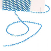 1 metre SS8 Plastic Rhinestone Banding Blue with Crystal Ab Rhinestones