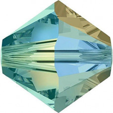 50 pack 4mm 5328 Swarovski Bicone Blue Zircon AB 2x