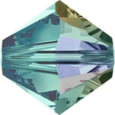 50 pack 4mm 5328 Swarovski Bicone Blue Zircon AB