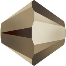 50 pack 3mm 5328 Swarovski Bicone Crystal Metallic Lt Gold 2X