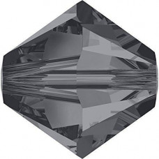 50 pack 4mm 5328 Swarovski Bicone Crystal Silver Night