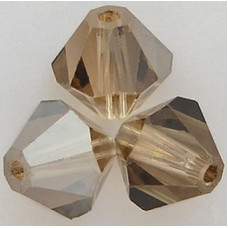 50 pack 4mm 5328 Swarovski Bicone Light Colorado Topaz Satin