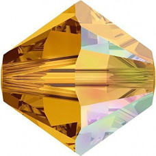 50 pack 4mm 5328 Swarovski Bicone Topaz AB