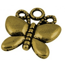 18mm Antique Gold Butterfly 10 Lead Free