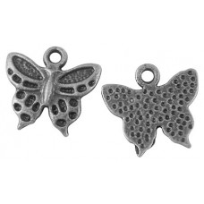 15mm Antique Silver Butterfly 4 Lead and Nickel Free