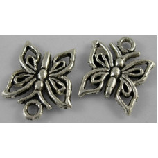 16mm Antique Silver Butterfly 5 Lead and Nickel Free