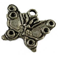 12.5mm Antique Silver Butterfly 8 Lead and Nickel Free