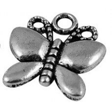18mm Antique Silver Butterfly 9 Lead and Nickel Free