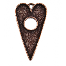27x51mm Copper Plated Patera Toggle Heart Bezel