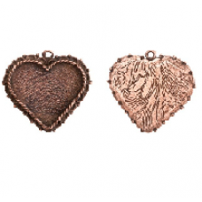 40x38mm Copper Plated Patera Ornate Heart Bezel