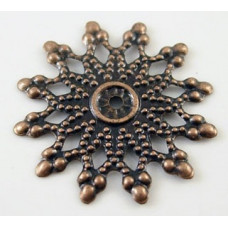 20mm Copper Filigree Snowflake Lead and Nickel Free
