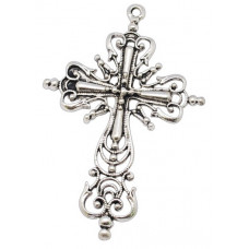 64mm Antique Silver Cross Number 3 Lead and Nickel Free