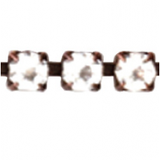 14PP Rhinestone Cup Chain Copper Plated 1.5 inch Length