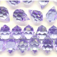 5 pack 6x10mm Czech Faceted Glass Drops Violet 20300 5 pack 6x10mm Czech Faceted Glass Drops Violet 20300