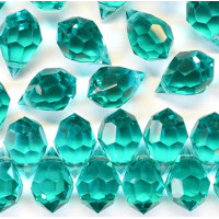 5 pack 6x10mm Czech Faceted Glass Drops Blue Zircon 60220 5 pack 6x10mm Czech Faceted Glass Drops Blue Zircon 60220