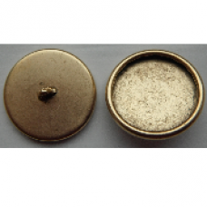 12mm 24K Gold Plated Patera Round Brass Button Bezel