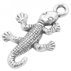 26mm Antique Silver Gecko Lead and Nickel Free