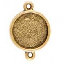 12mm 24K Gold Plated Patera Double Loop Round Bezel 2 pack