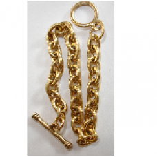 24K A. Gold Plated 7.5 inch Nunn Design Heavyweight Plain Link Chain