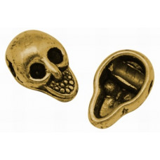 10.5mm Antique Gold Skull Number 2 Lead and Nickel Free