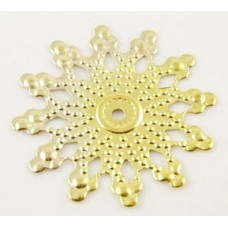 20mm Gold Filigree Snowflake Lead and Nickel Free