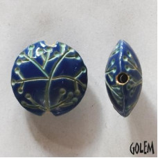 Golem Blue Snow Flower Lentil Beads Golem Blue Snow Flower Lentil Beads