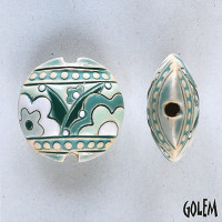 Golem Blue Flower Lentil Beads