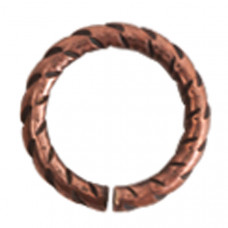 9mm Nunn Design copper plated textured jumpring 10 Pack