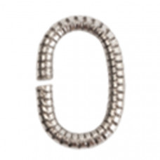 9x6mm Nunn Design .999 A. Silver Plated textured jumpring 10 pack