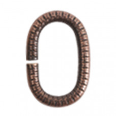 9x6mm Nunn Design copper plated textured jumpring 10 pack