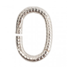 9x6mm Nunn Design .999 S. Silver Plated textured jumpring 10 pack