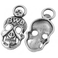 40mm Antique Silver Large Skull Lead and Nickel Free